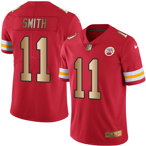 Nike Chiefs #11 Alex Smith Red Men's Stitched NFL Limited Gold Rush Jersey - Click Image to Close